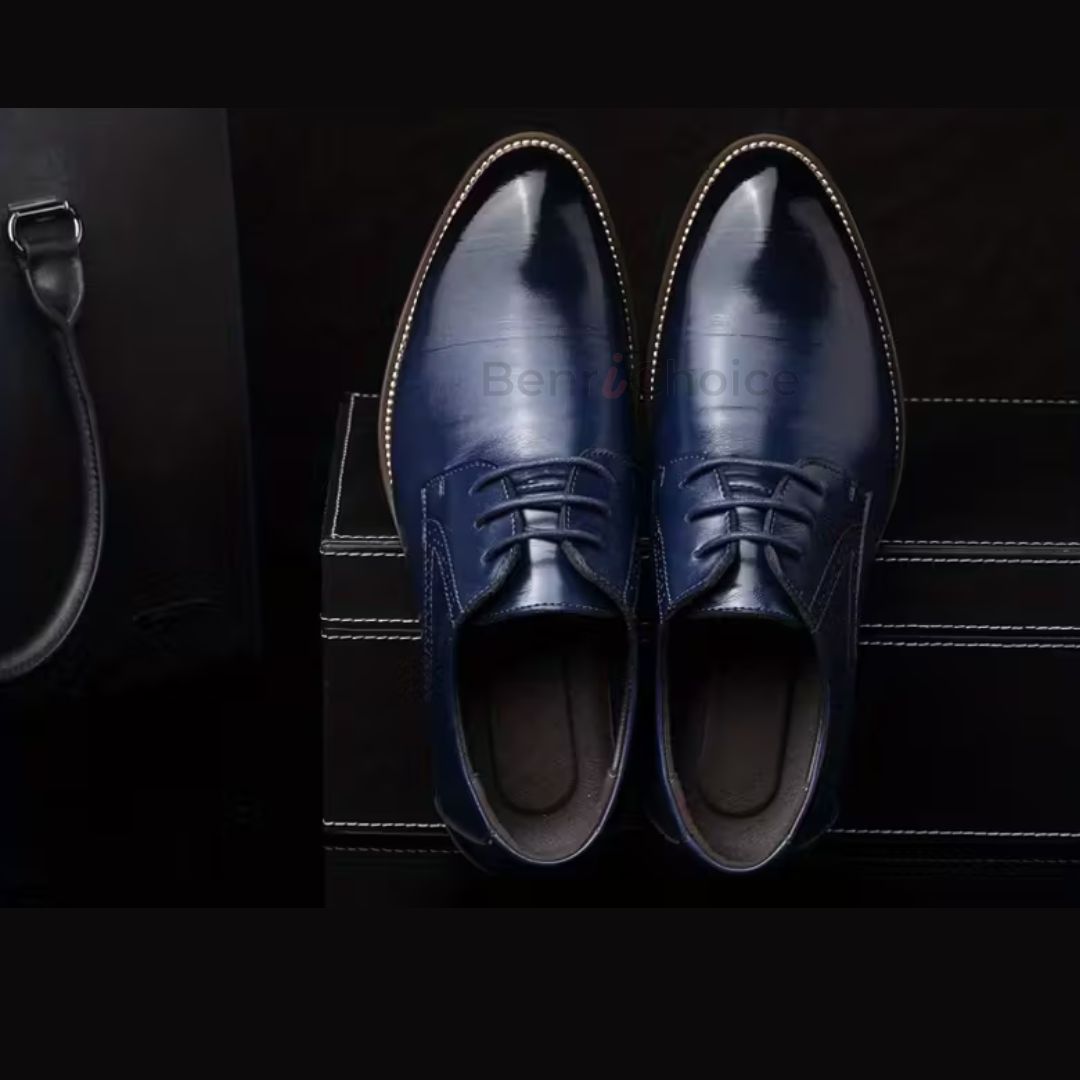 2025 Benri Choice|牛革使用・ラウンドトゥ レースアップシューズ(25〜28cm)ビジネス&フォーマル対応