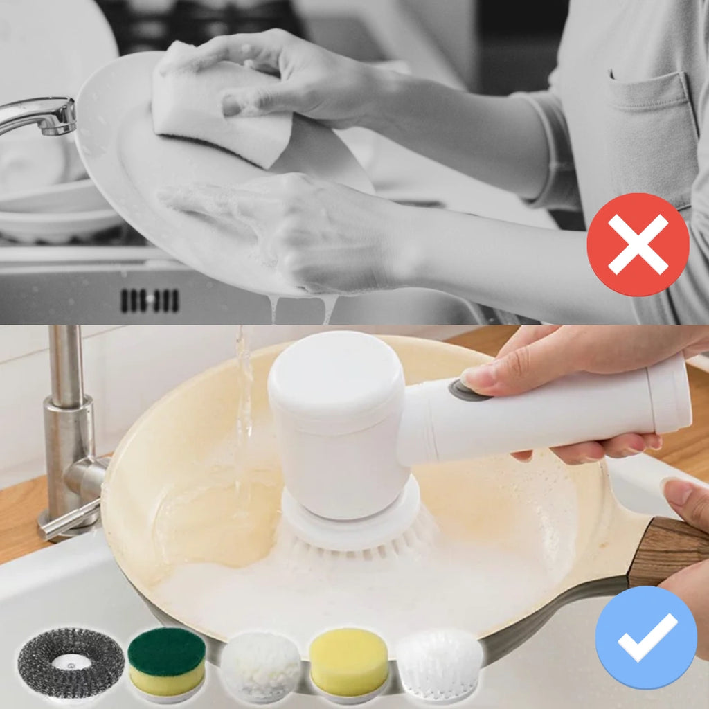 電動クリーニングブラシ – 5種類のブラシヘッド付き