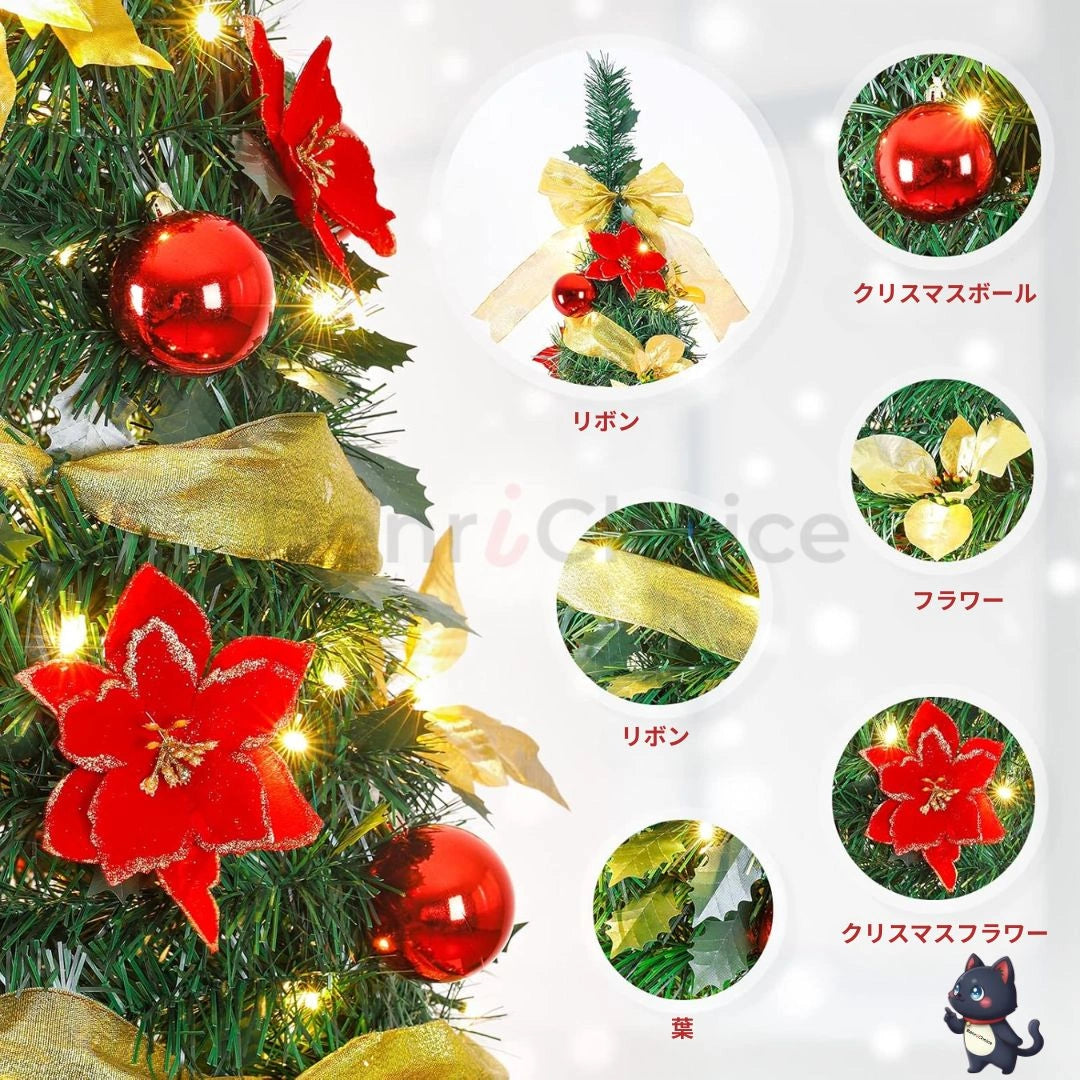 折りたたみ式クリスマスツリー｜120cm / 150cm / 180cm簡単1分セットアップ｜送料無料
