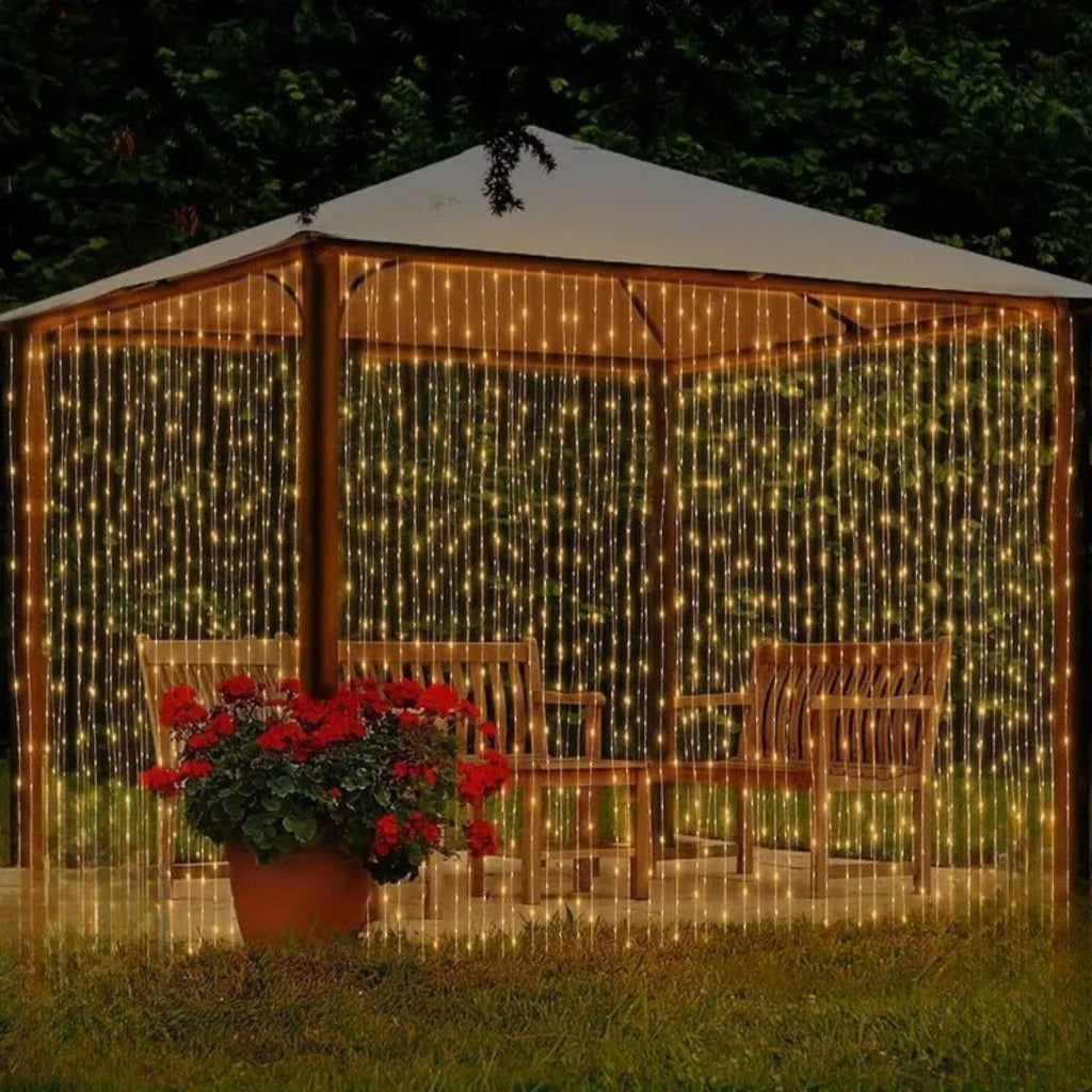 LEDカーテンライト（USBリモコン付き・温かい光）