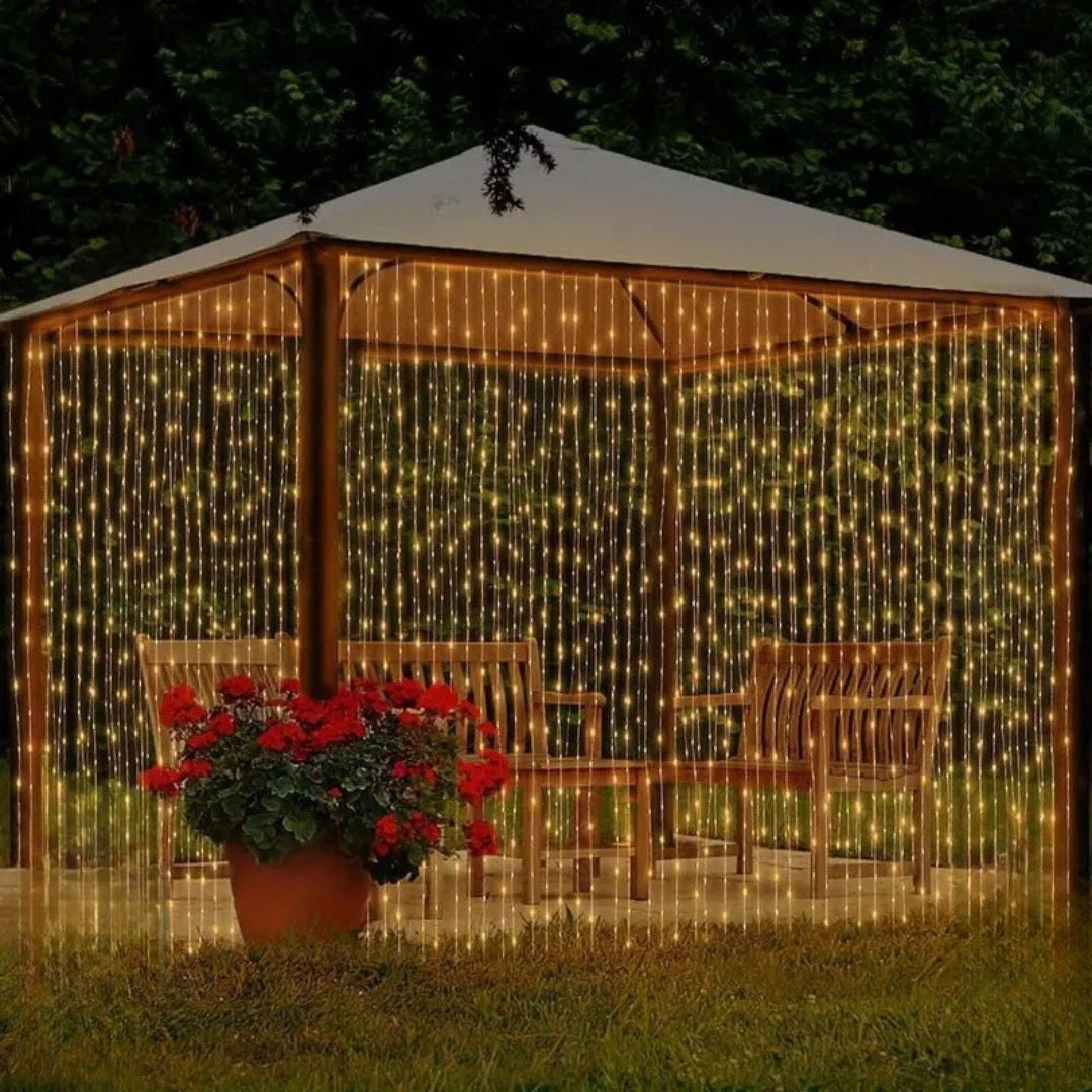 LEDカーテンライト（USBリモコン付き・温かい光）