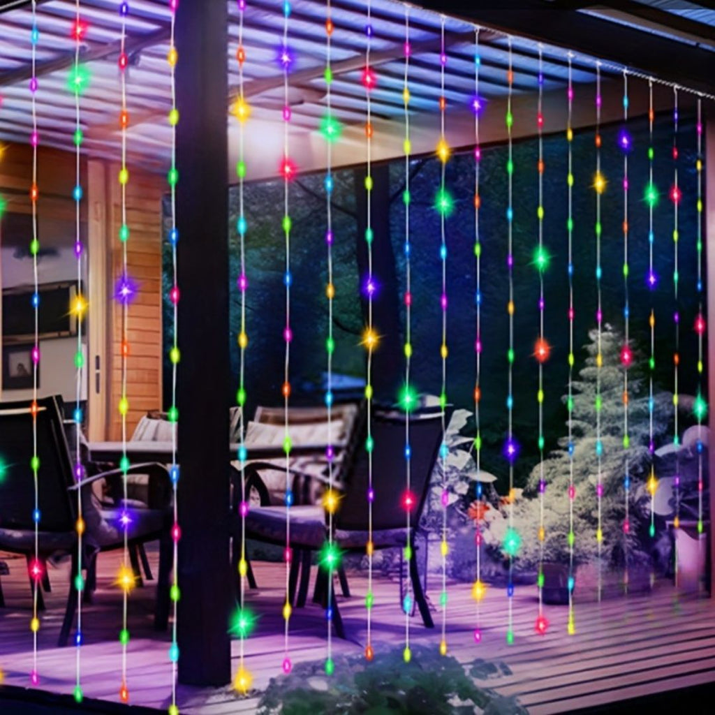 LEDカーテンライト（USBリモコン付き・温かい光）