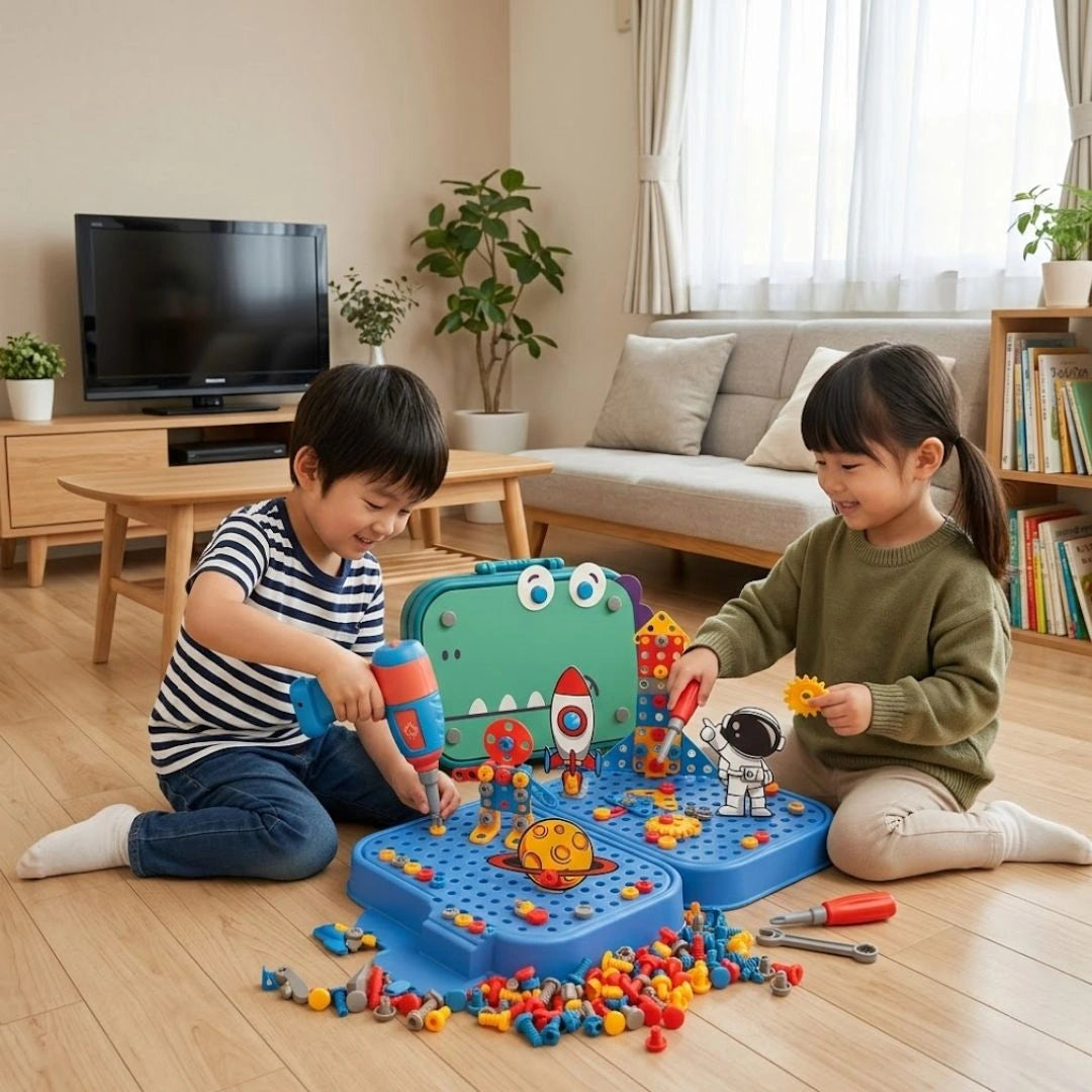 Benri Choice™ 遊びながら組み立てを学べる こども用 電動ドリル付き 組み立てツール知育セット