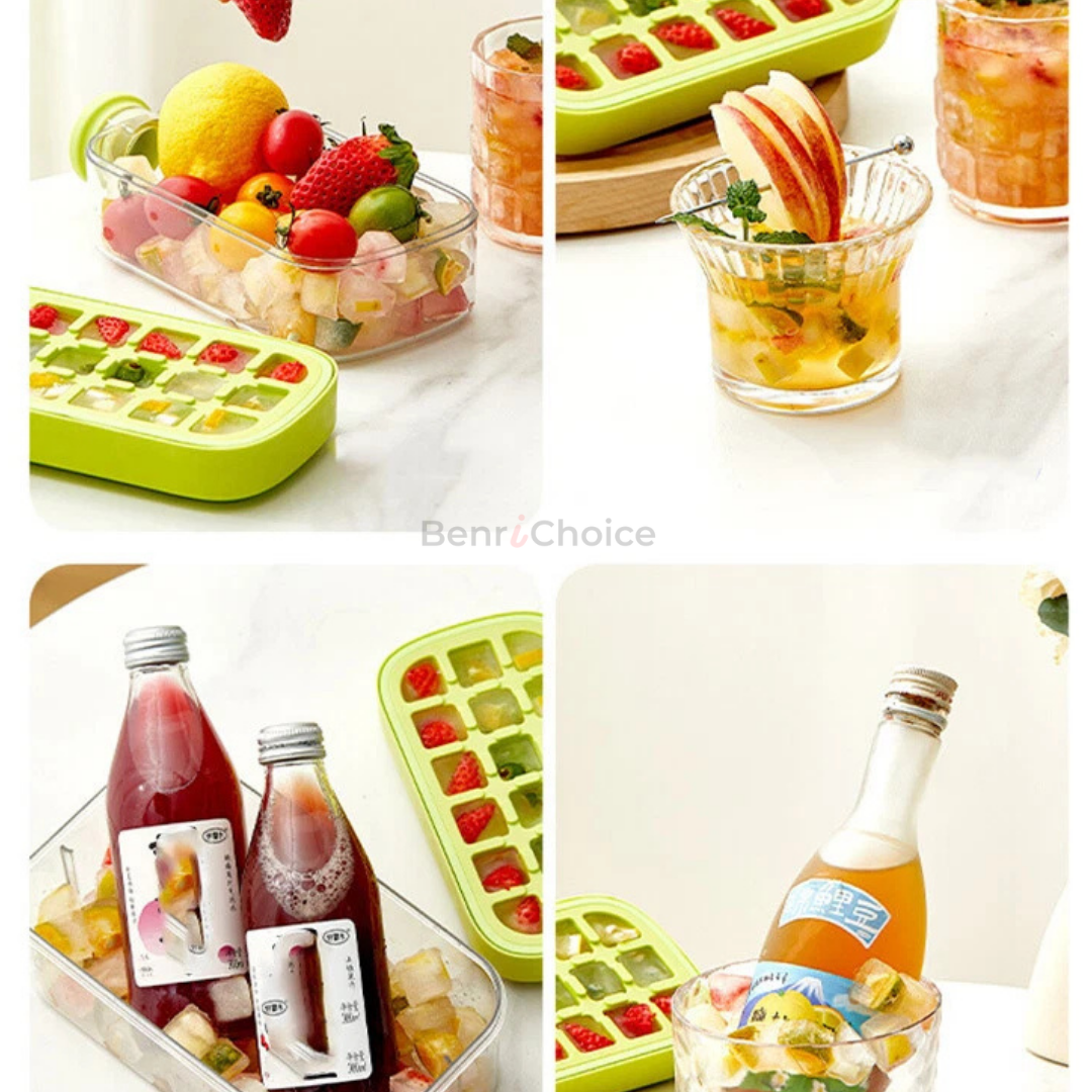 「2in1 プッシュ式製氷ポット」おしゃれ＆便利なアイスキューブメーカー！