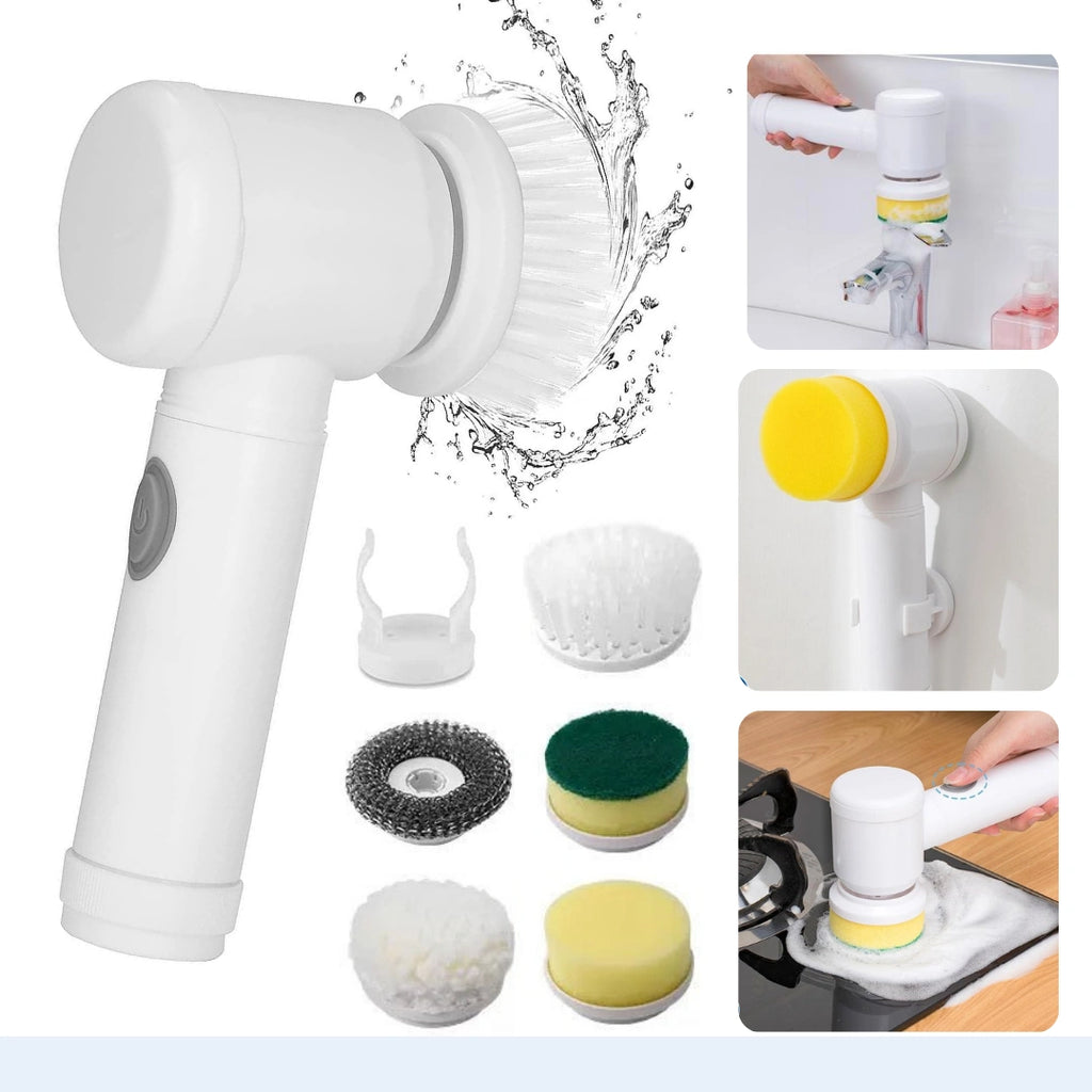 電動クリーニングブラシ – 5種類のブラシヘッド付き