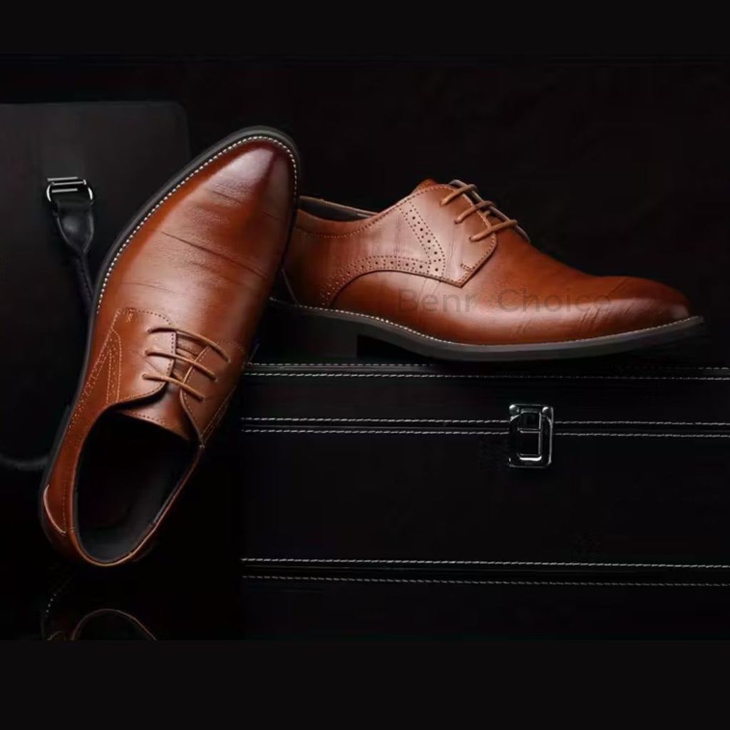 2025 Benri Choice｜牛革使用・ラウンドトゥ レースアップシューズ（25〜28cm）ビジネス＆フォーマル対応