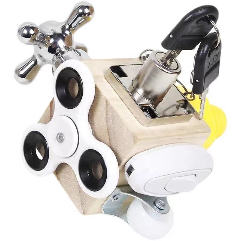 モンテッソーリ 木製ビジーキューブ｜0〜3歳 指先・集中力 知育おもちゃ