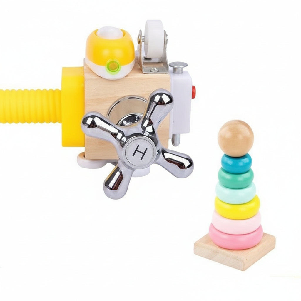 モンテッソーリ 木製ビジーキューブ｜0〜3歳 指先・集中力 知育おもちゃ