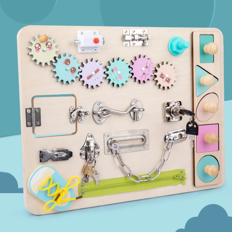 モンテッソーリ 木製ビジーボード｜0〜3歳 知育・指先トレーニングおもちゃ