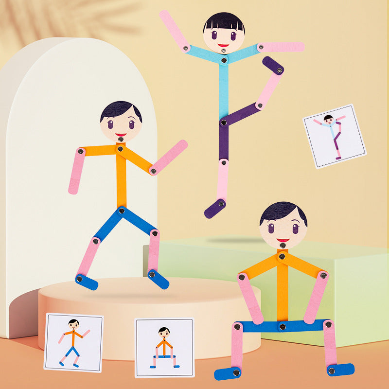 木製 ポーズまねっこ人形｜4〜6歳 創造力・集中力 知育おもちゃ