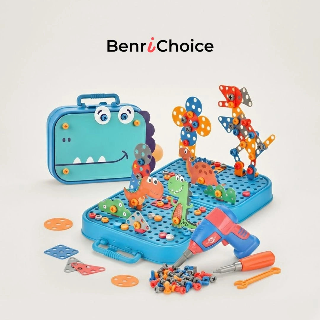 Benri Choice™ 遊びながら組み立てを学べる こども用 電動ドリル付き 組み立てツール知育セット
