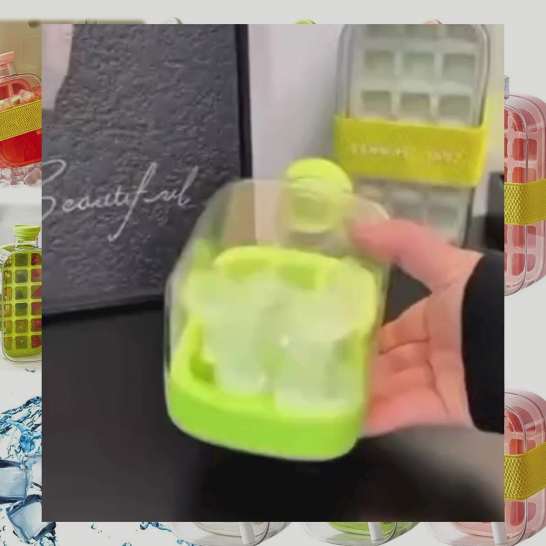 「2in1 プッシュ式製氷ポット」おしゃれ＆便利なアイスキューブメーカー！